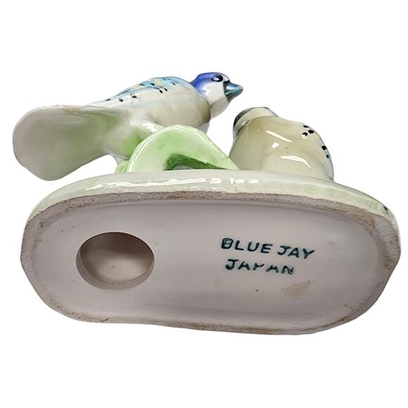 Set of 4 Vintage Hand Painted Porcelain Bird Figurines Japan Blue Jay - Picture 9 of 16